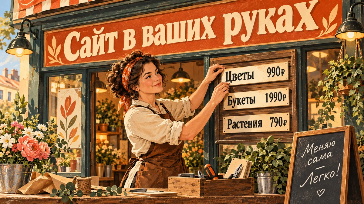 Что владелец должен уметь менять на сайте сам — иллюстрация с надписью «Сайт в ваших руках»