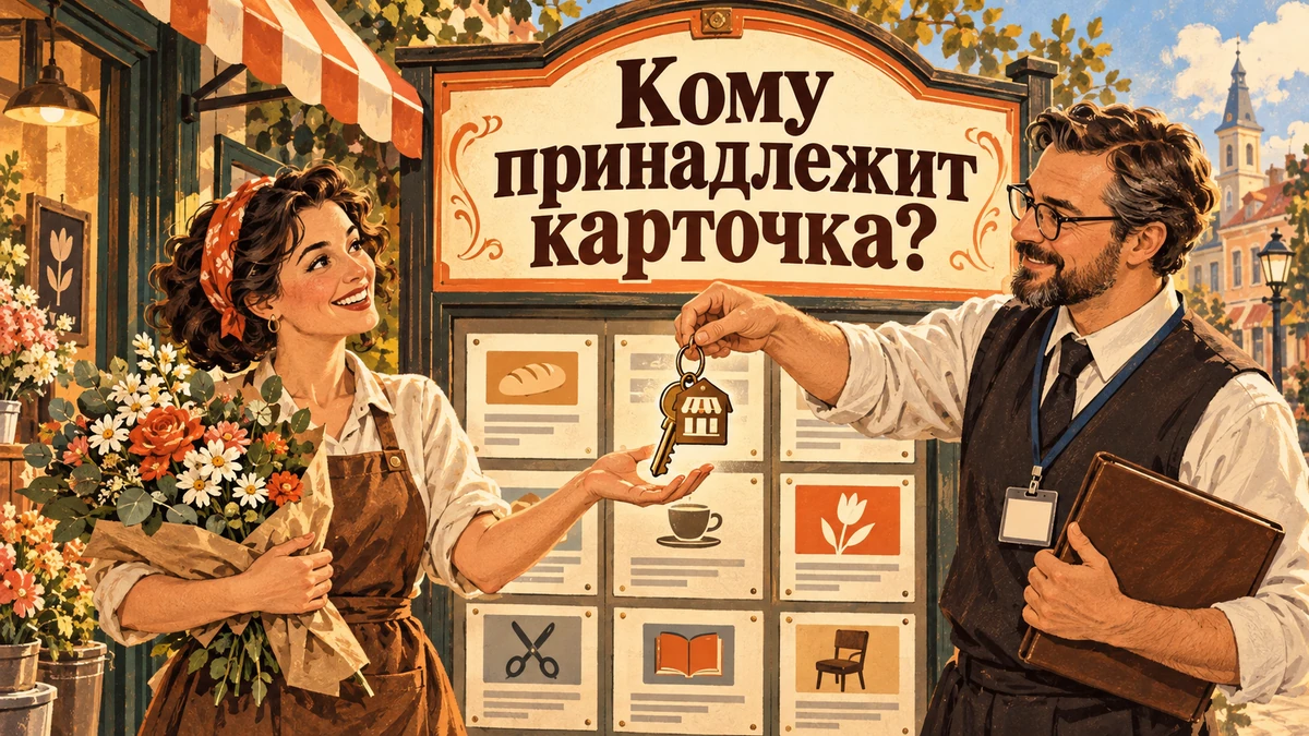 Как&nbsp;получить доступ к&nbsp;карточке компании, если&nbsp;её&nbsp;создал кто-то другой&nbsp;— иллюстрация с&nbsp;надписью «Кому принадлежит карточка?»