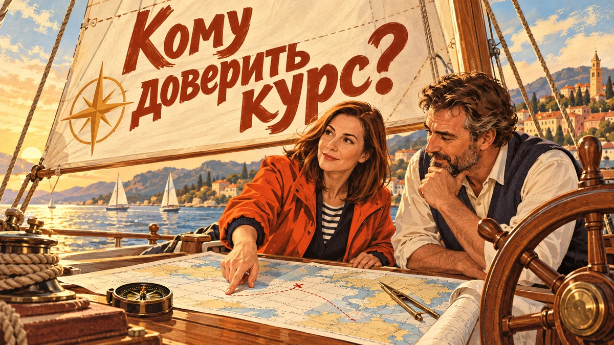 Заказчик выбирает курс вместе с&nbsp;дизайнером-навигатором на&nbsp;парусной лодке.