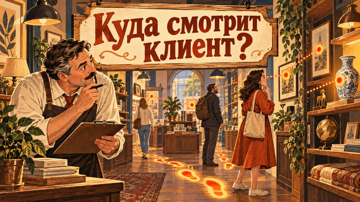 Карта кликов и&nbsp;скроллинга: что по&nbsp;ней можно понять&nbsp;— иллюстрация с&nbsp;надписью «Куда смотрит клиент?»