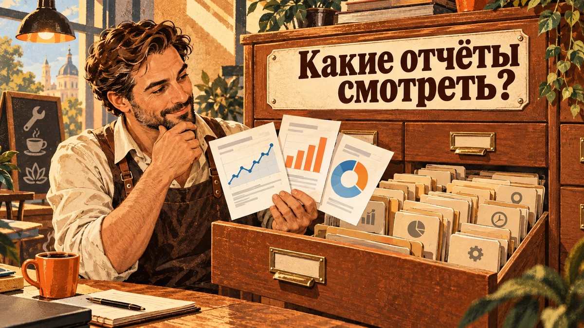 Какие отчёты Метрики смотреть владельцу сайта услуг — иллюстрация с надписью «Какие отчёты смотреть?»