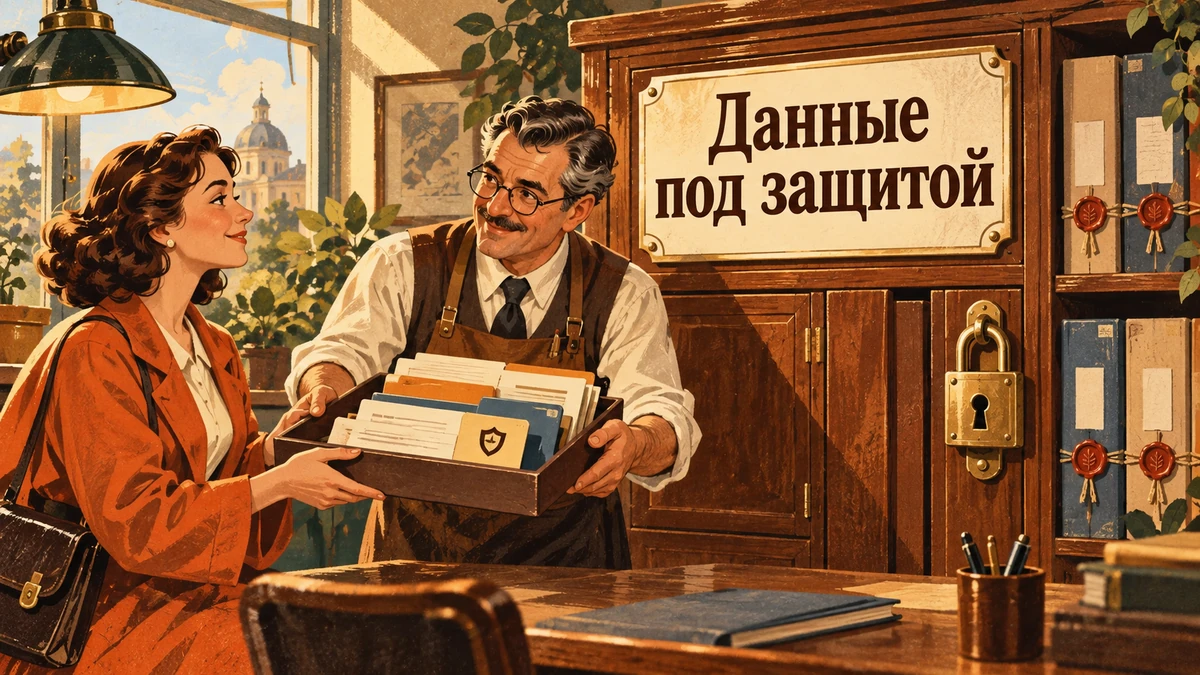 Формы и&nbsp;персональные данные: что разместить на&nbsp;сайте&nbsp;— иллюстрация с&nbsp;надписью «Данные под&nbsp;защитой»