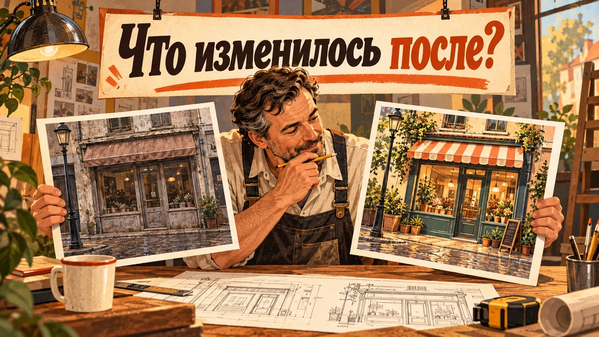 Как&nbsp;сравнить результаты до&nbsp;и&nbsp;после редизайна&nbsp;— иллюстрация с&nbsp;надписью «Что изменилось после?»
